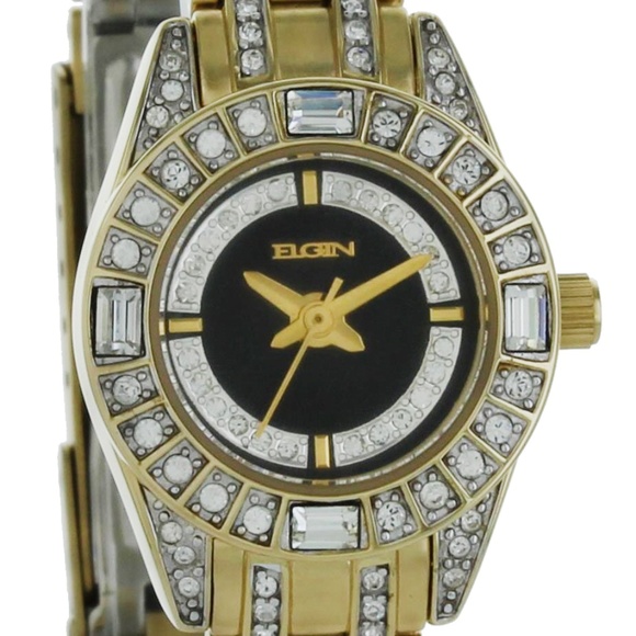 Elgin EG231n Ladies Gold Tone & stone accent Watch